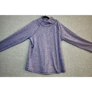 Apana | Women's Fleece Cowl Neck Turtleneck Pullover Top Heather Purple | Medium
